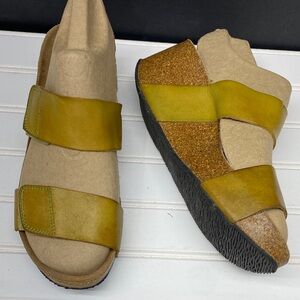 Lola Sabbia Liat Mustard Yellow Leather Strapped Heeled Sandals Size 40